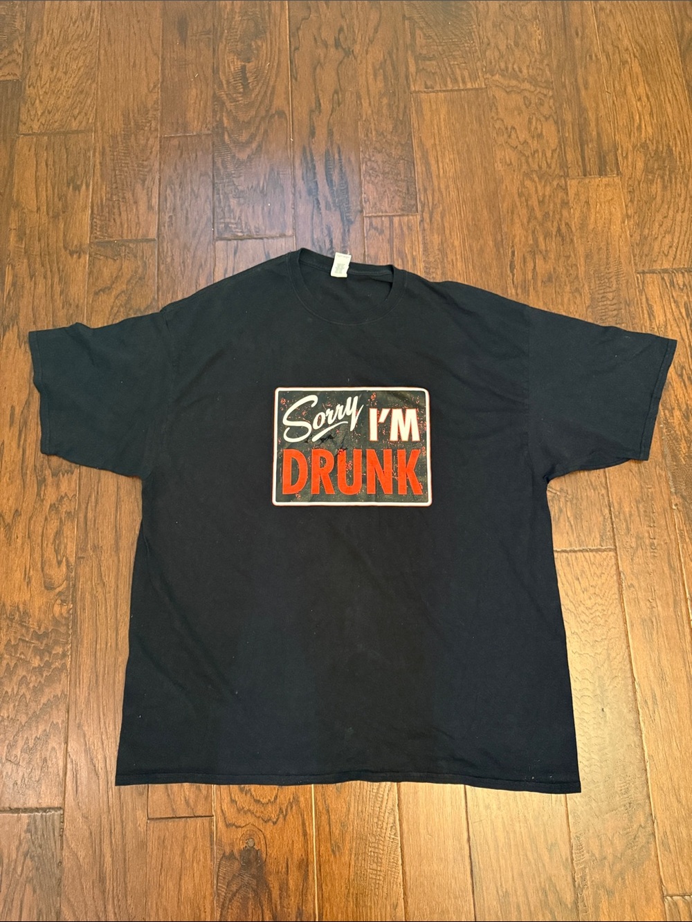 Sorry I'm Drunk Graphic Black Short Sleeve Tee